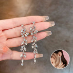 Crystal Petal Tassel Earrings