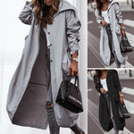 Single Breasted Pocket Design Belted Hem Trench Coat