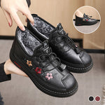 🐑Leather Fur Moccasins Women Loafers for Elderly Female Soft & Warm