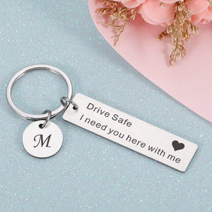 Fashion Keyring Gifts Engraved Drive Safe Keychain
