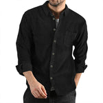 Men's Long Sleeve Casual Vintage Pocket Shirt