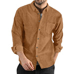 Men's Long Sleeve Casual Vintage Pocket Shirt